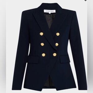 Veronica Beard Miller Dickey Jacket Navy with Gold Buttons